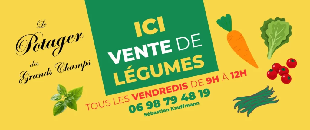 Vente de légume frais tous les vendredis matin sur le parking de la poissonnerie